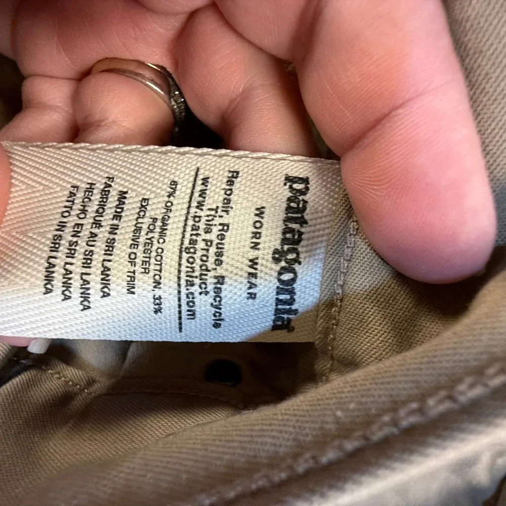 Patagonia Mens Performance Twill Jeans Tan Khaki Organic Cotton Pants 36x30